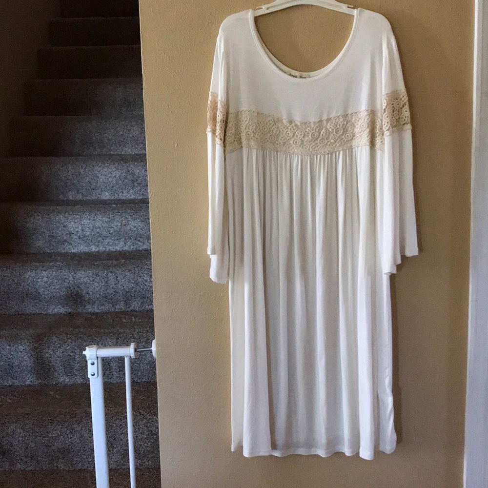 Cream dress with lace